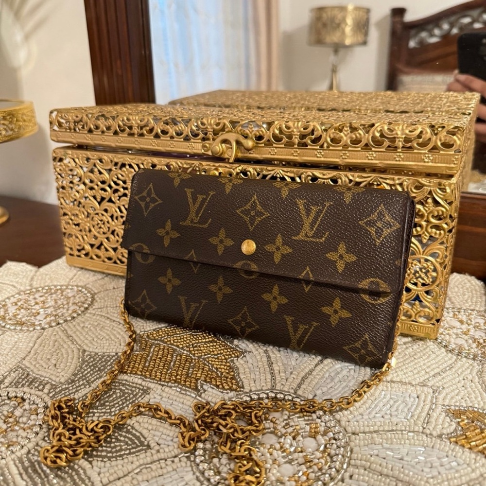 Louis Vuitton Brown Monogram Chain Wallet